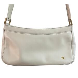 Classy Vintage Etienne Aigner Small Cream Leather Shoulder Bag